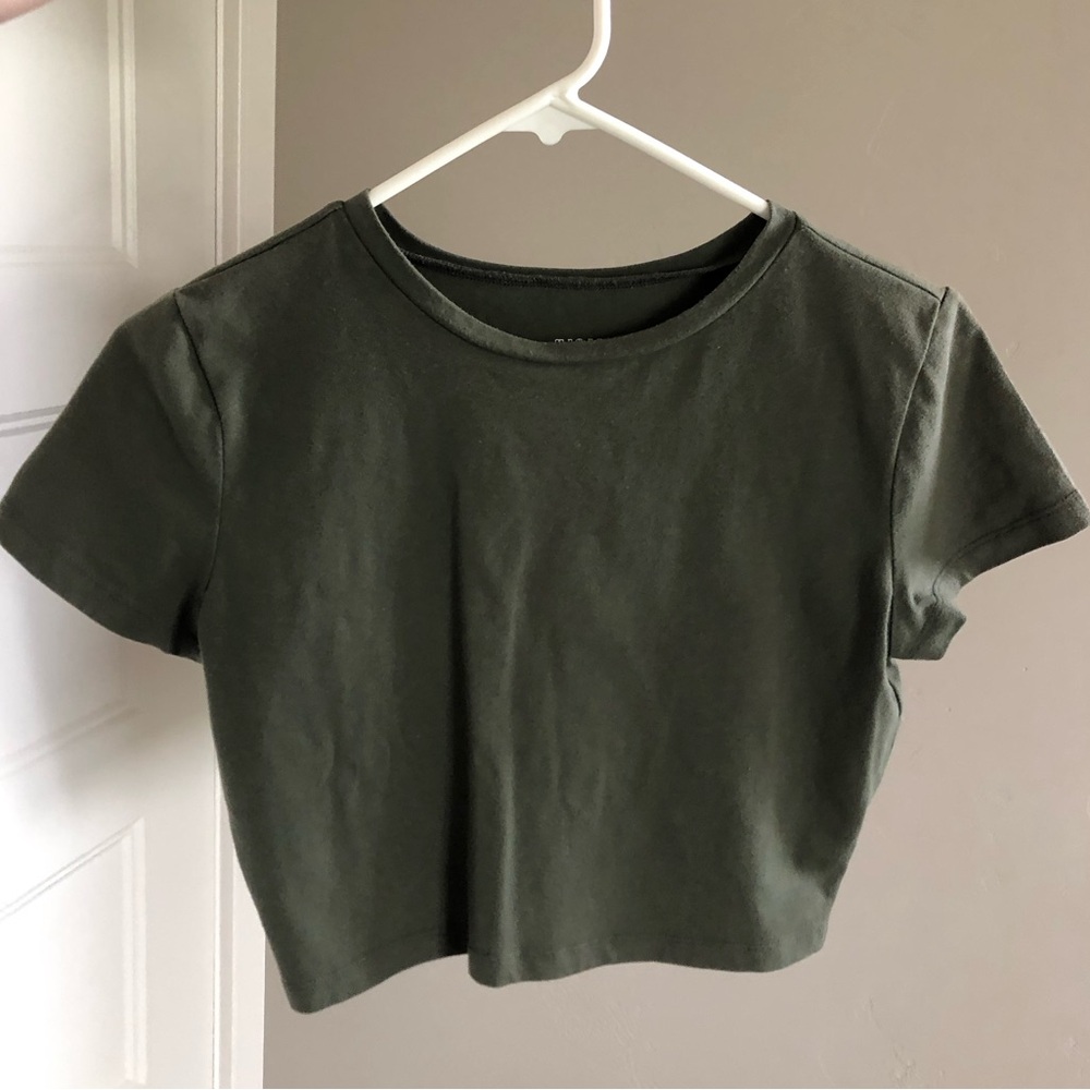 Dark Green Tight Fit Crop Top